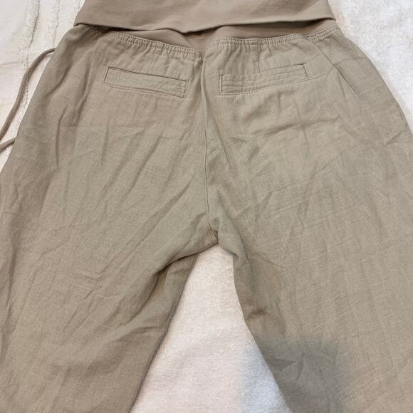 Jolt linen pants fold over waist size 3 tan - Picture 4 of 7